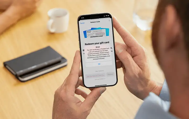 ارورهای گیفت کارت اپل و راهنمای حل مشکلات ردیم